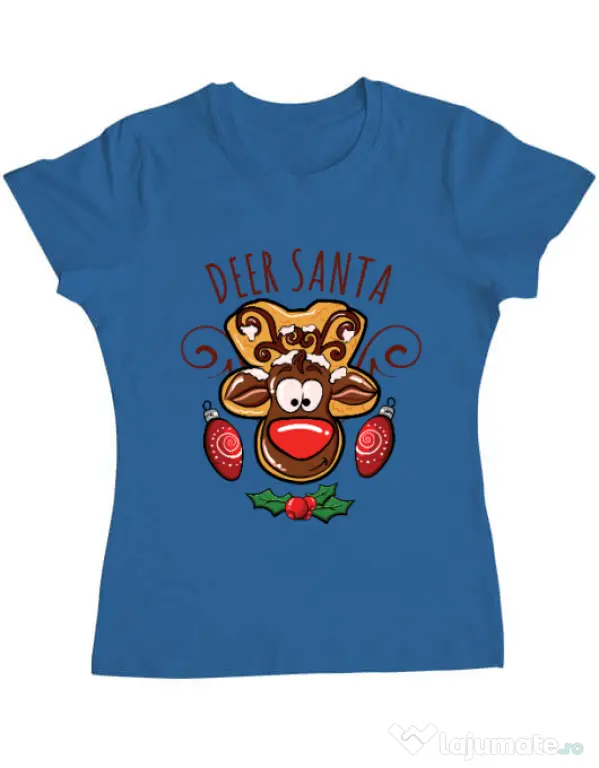 Tricou ADLER dama Deer santa Albastru azuriu