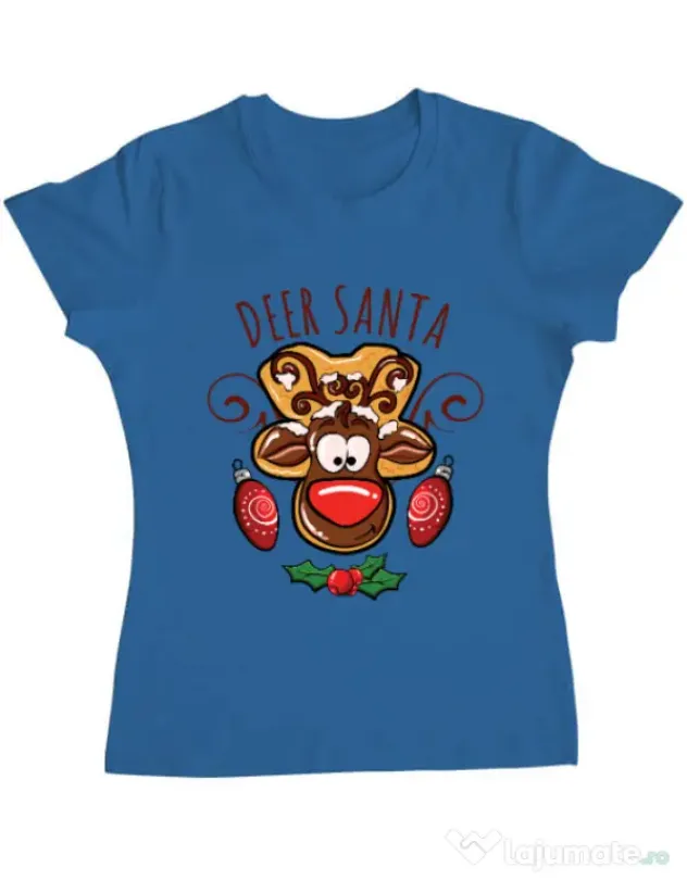 Tricou ADLER dama Deer santa Albastru azuriu