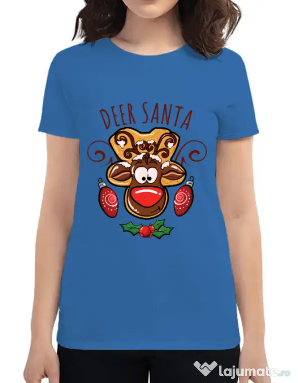 Tricou ADLER dama Deer santa Albastru azuriu