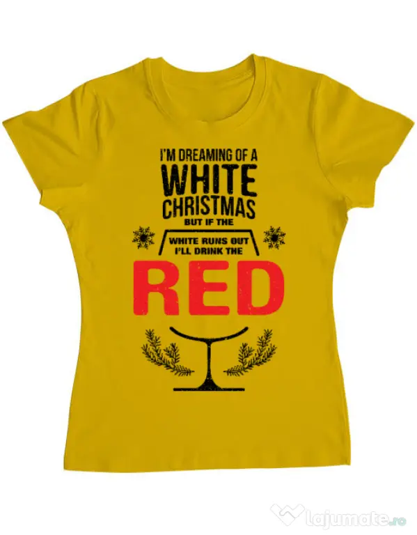 Tricou ADLER dama White Christmas Galben