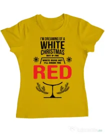 Tricou ADLER dama White Christmas Galben
