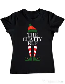 Tricou ADLER dama The chatty elf Negru