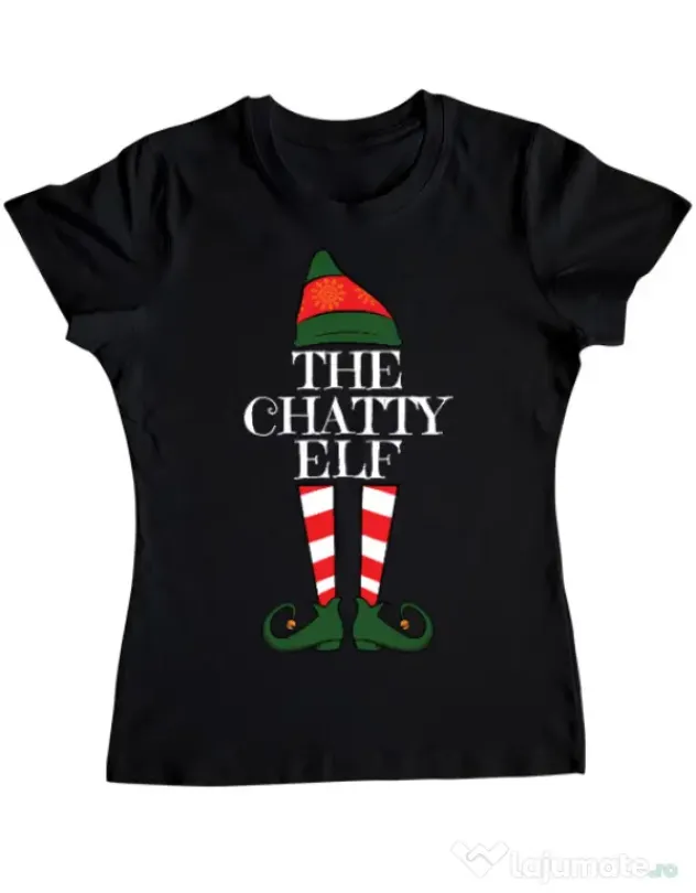 Tricou ADLER dama The chatty elf Negru