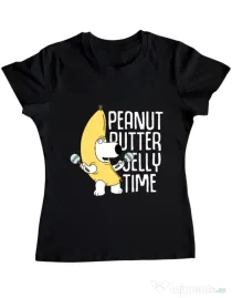 Tricou ADLER dama Peanut butter jelly time Negru