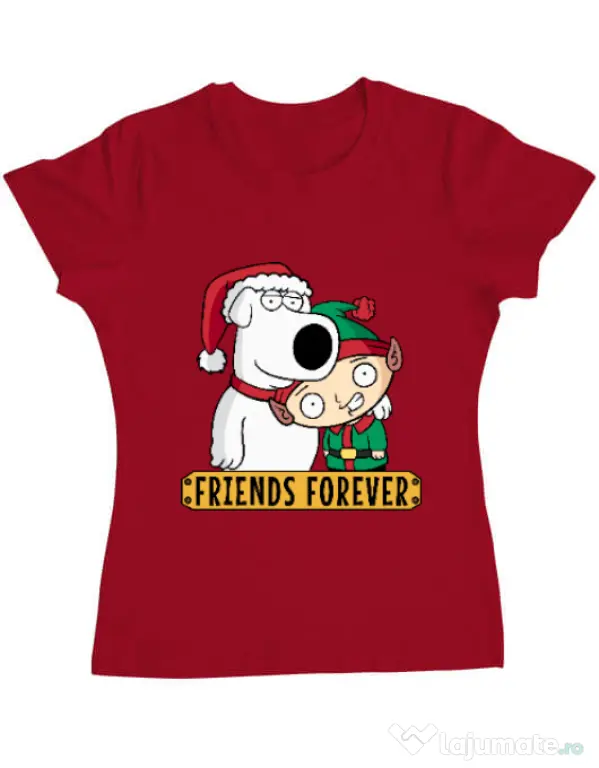 Tricou ADLER dama Friends forever Rosu