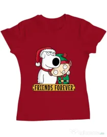 Tricou ADLER dama Friends forever Rosu