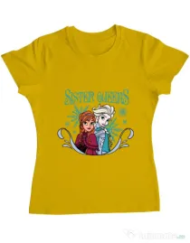 Tricou ADLER dama Sister Queens Galben