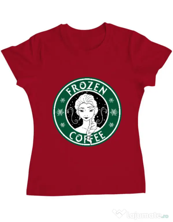 Tricou ADLER dama Frozen coffee Rosu