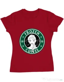 Tricou ADLER dama Frozen coffee Rosu