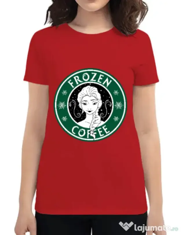 Tricou ADLER dama Frozen coffee Rosu