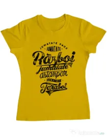 Tricou ADLER dama Pace si razboi Galben