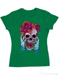 Tricou ADLER dama Hand skull Verde mediu