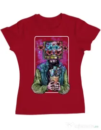 Tricou ADLER dama Human milenial Rosu