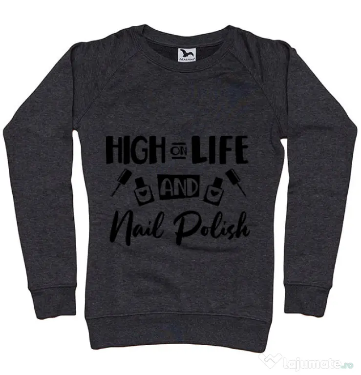 Bluza ADLER dama High on life Negru melanj