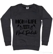 Bluza ADLER dama High on life Negru melanj 