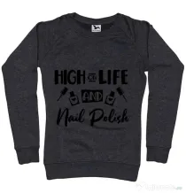 Bluza ADLER dama High on life Negru melanj