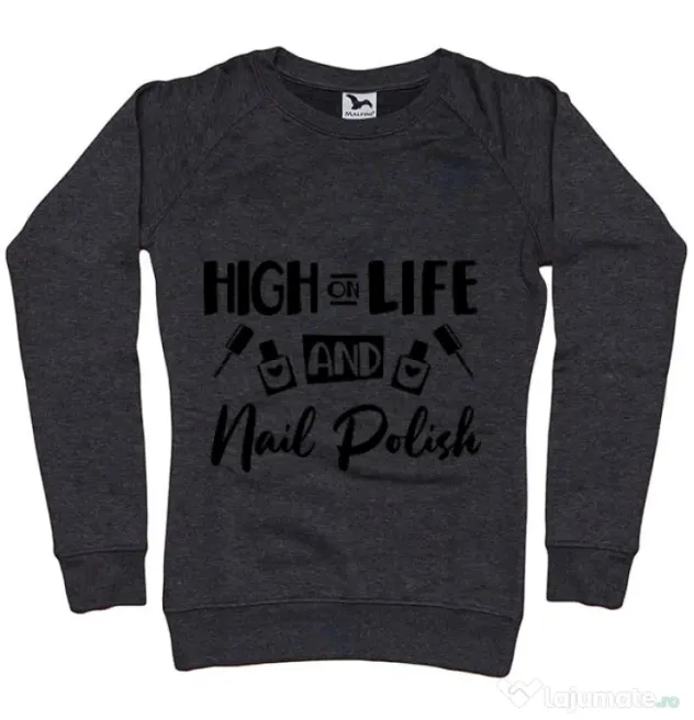 Bluza ADLER dama High on life Negru melanj