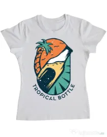 Tricou ADLER dama Tropical bottle Alb