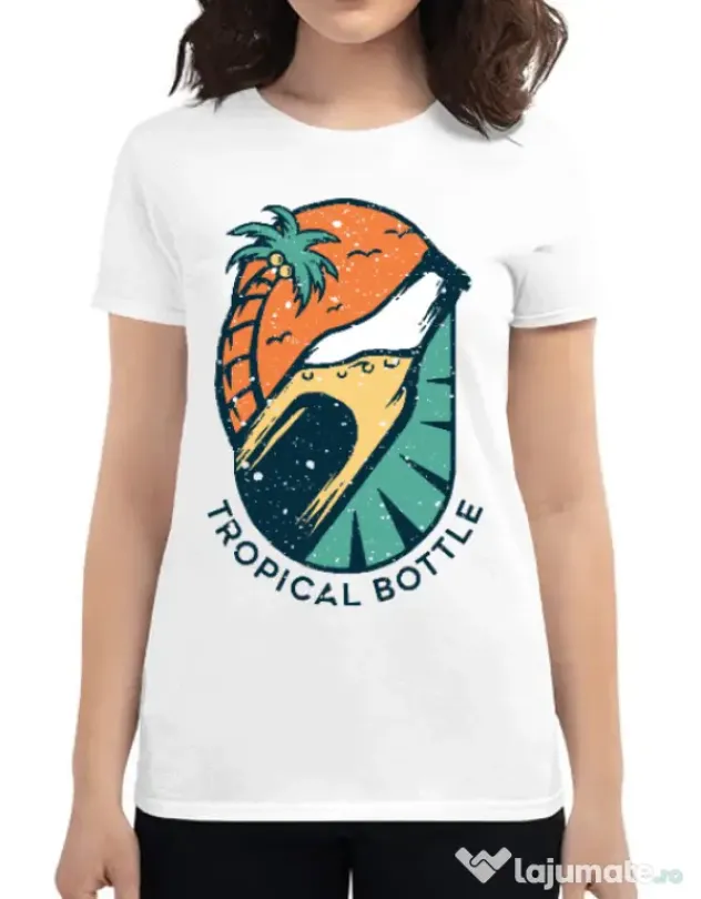 Tricou ADLER dama Tropical bottle Alb