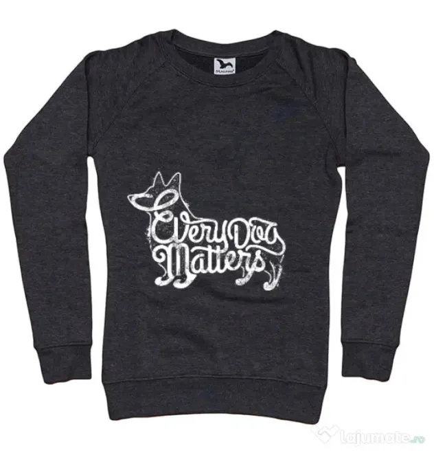Bluza ADLER dama Every dog matters Negru melanj