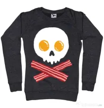 Bluza ADLER dama Breakfast skull Negru melanj