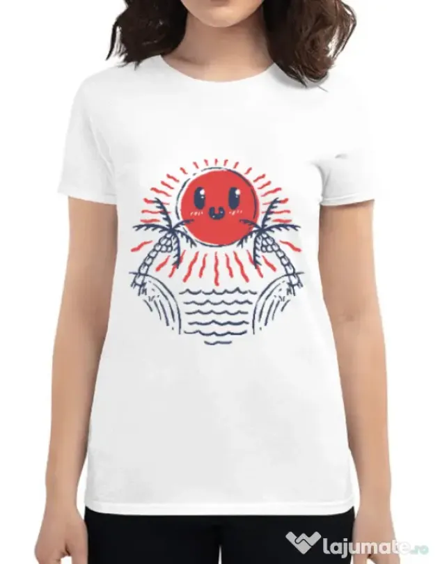 Tricou ADLER dama Hello sunset Alb
