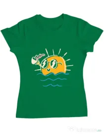 Tricou ADLER dama Morning and coffee Verde mediu