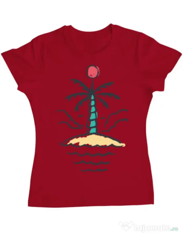 Tricou ADLER dama Relax island Rosu