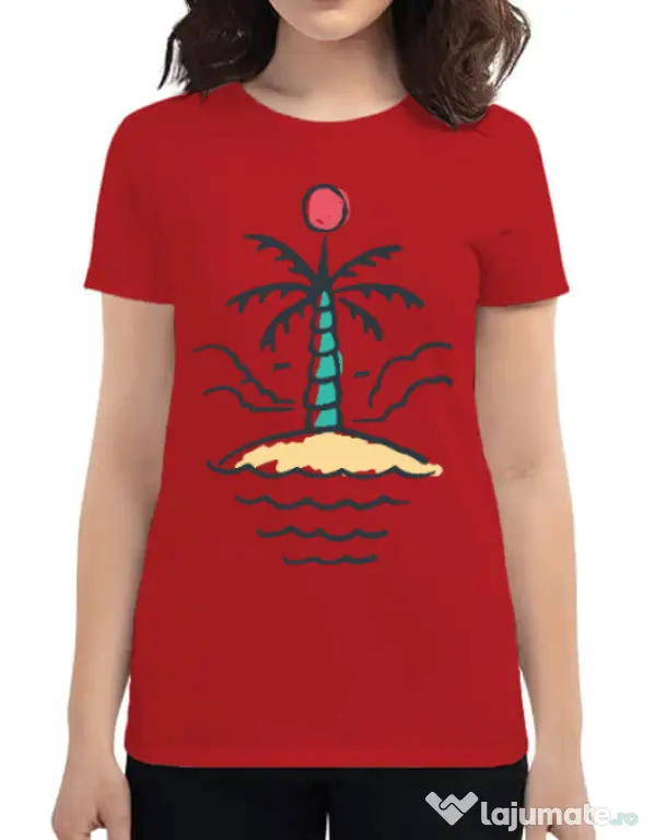 Tricou ADLER dama Relax island Rosu