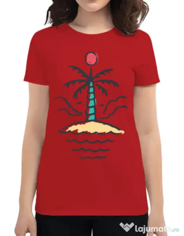 Tricou ADLER dama Relax island Rosu