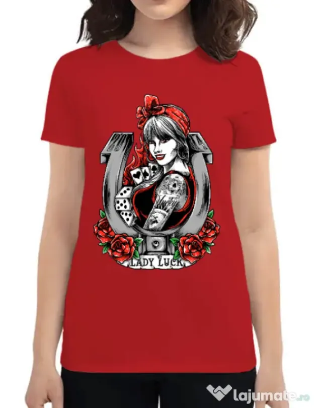 Tricou ADLER dama Lady luck Rosu