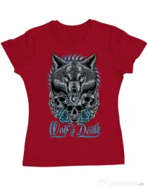 Tricou ADLER dama Wolf of death Rosu