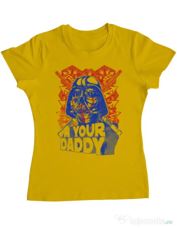 Tricou ADLER dama Your daddy Galben