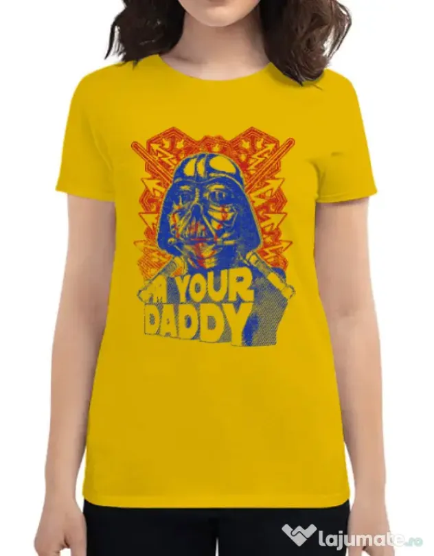 Tricou ADLER dama Your daddy Galben
