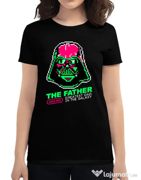 Tricou ADLER dama Join the father Negru