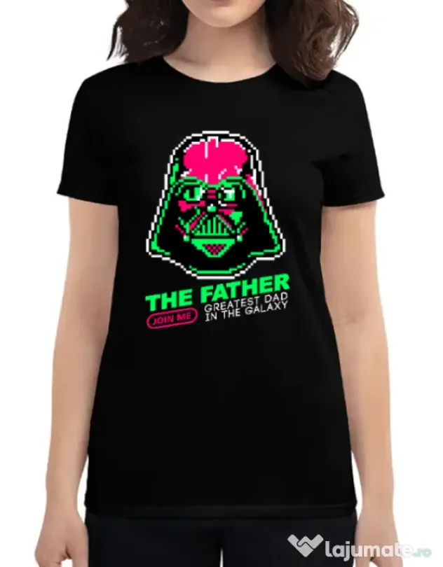 Tricou ADLER dama Join the father Negru