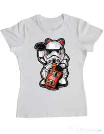 Tricou ADLER dama Maneki trooper Alb