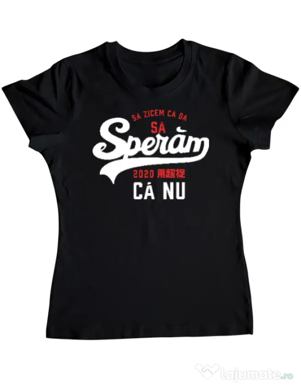 Tricou ADLER dama Sa speram ca nu Negru