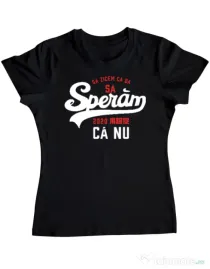 Tricou ADLER dama Sa speram ca nu Negru