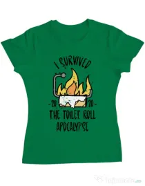 Tricou ADLER dama Toilet roll apocalypse Verde mediu