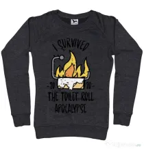 Bluza ADLER dama Toilet roll apocalypse Negru melanj