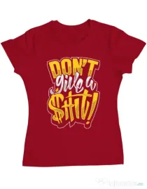 Tricou ADLER dama Don't give a shit Rosu