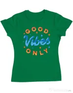 Tricou ADLER dama Good vibes only Verde mediu