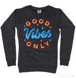 Bluza ADLER dama Good vibes only Negru melanj
