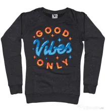 Bluza ADLER dama Good vibes only Negru melanj