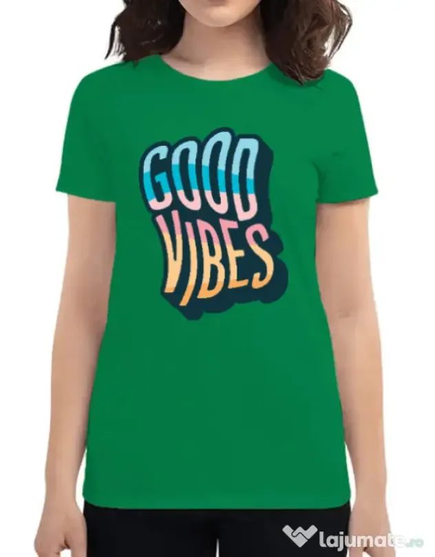 Tricou ADLER dama Good vibes Verde mediu