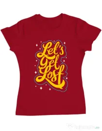 Tricou ADLER dama Let\'s get lost Rosu