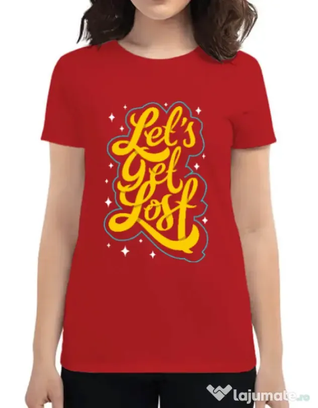Tricou ADLER dama Let\'s get lost Rosu