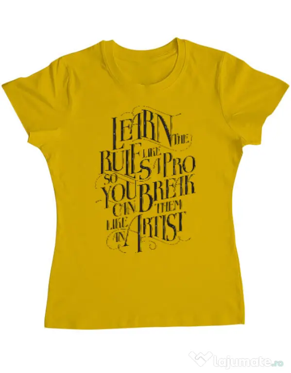 Tricou ADLER dama Learn the rules Galben