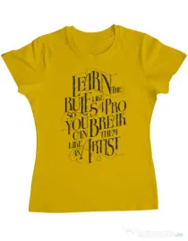 Tricou ADLER dama Learn the rules Galben